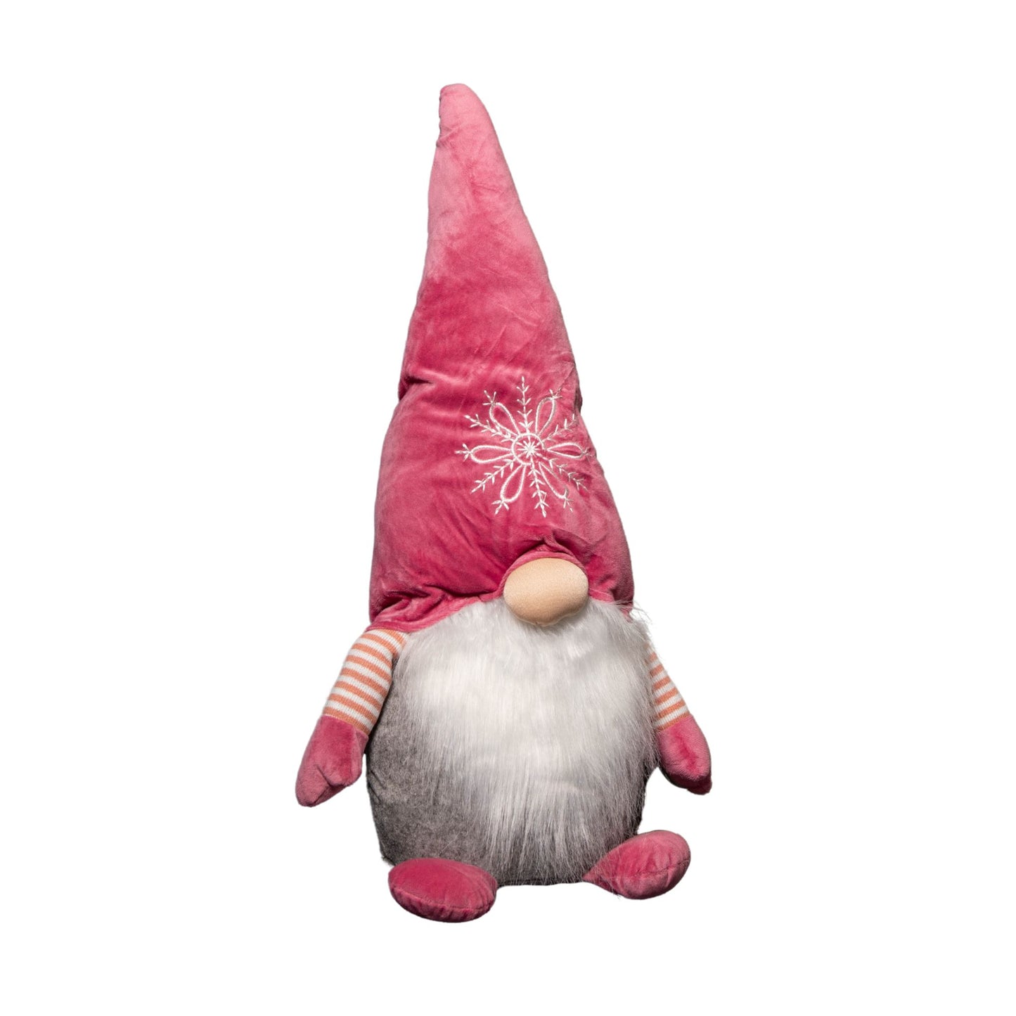 56cm Pink Sitting Christmas Gonk Decoration with Snowflake Hat