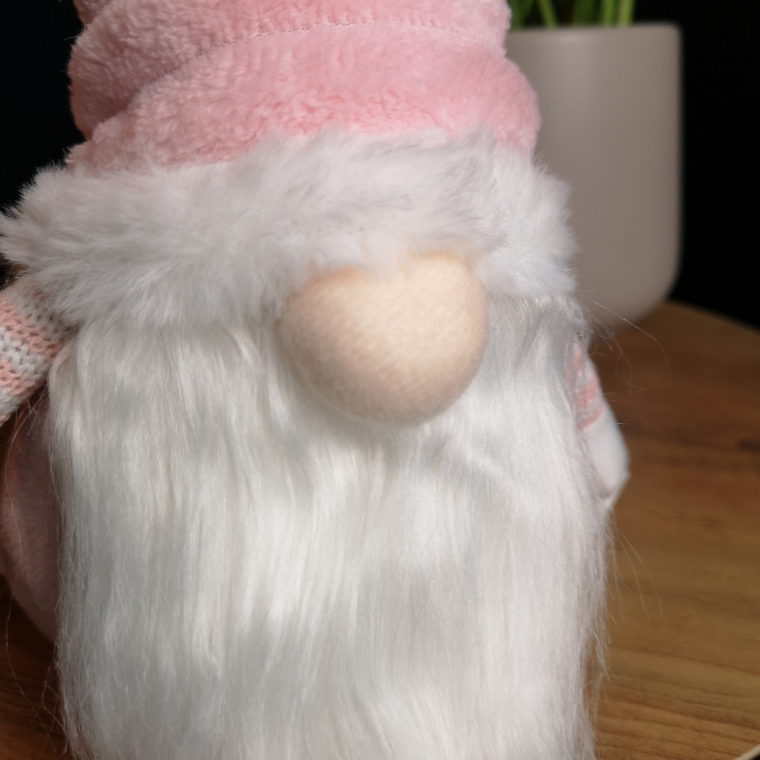 44cm Sitting Plush Christmas Gonk with Dangly Legs in Pink