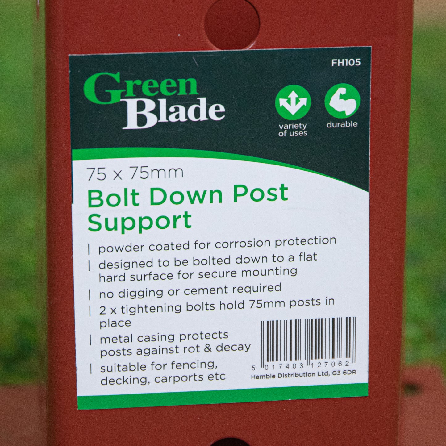 75mm x 75mm (3" x 3") Metal Garden Fence Post Holder & Spike