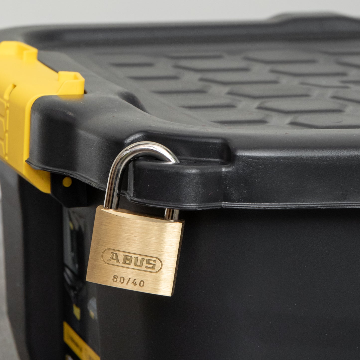 4 x 24L Heavy Duty Lockable & Stackable Storage Tub Chest with Clips in Black