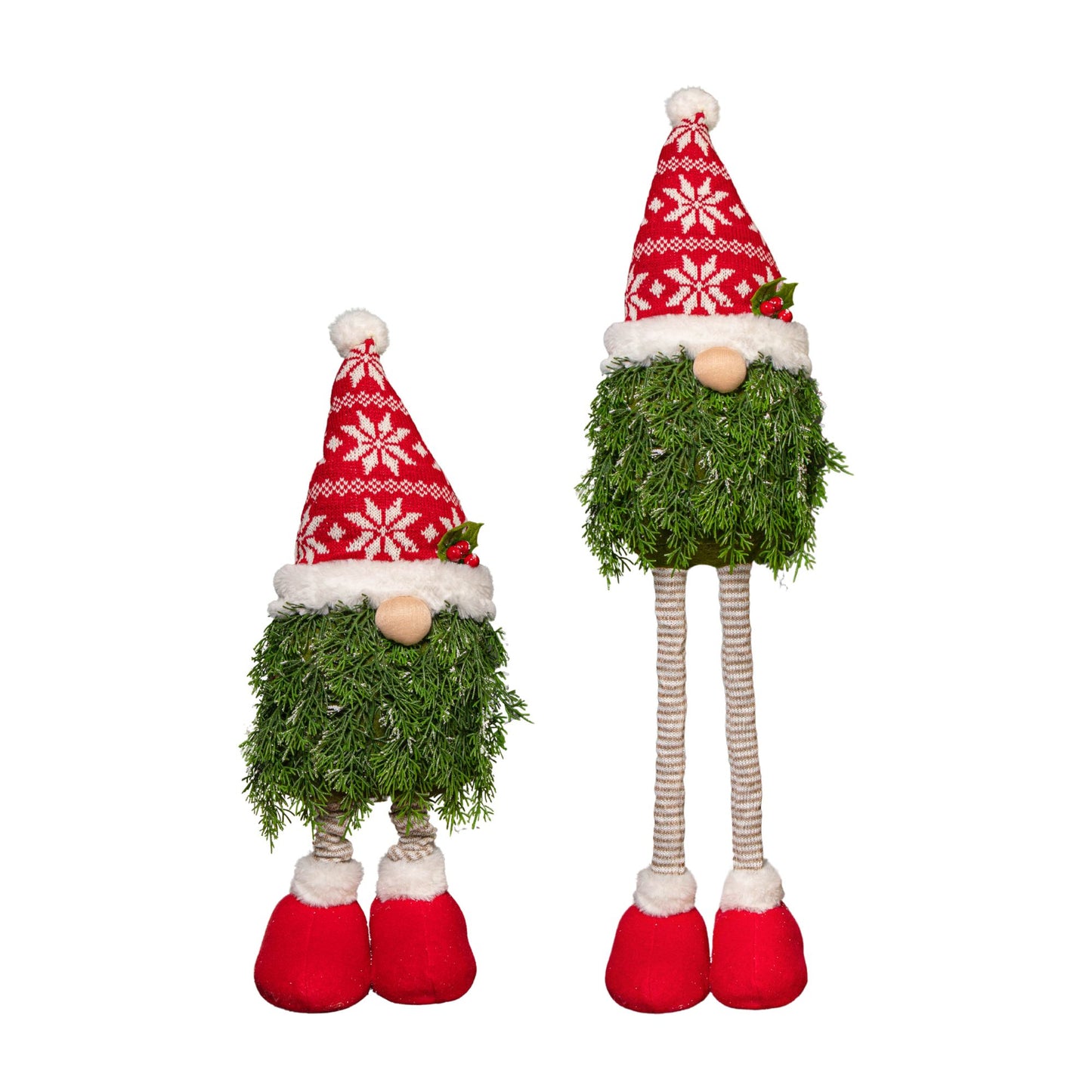 76cm Red and White Christmas Tree Standing Gonk with Snowflake Hat and Extendable Legs