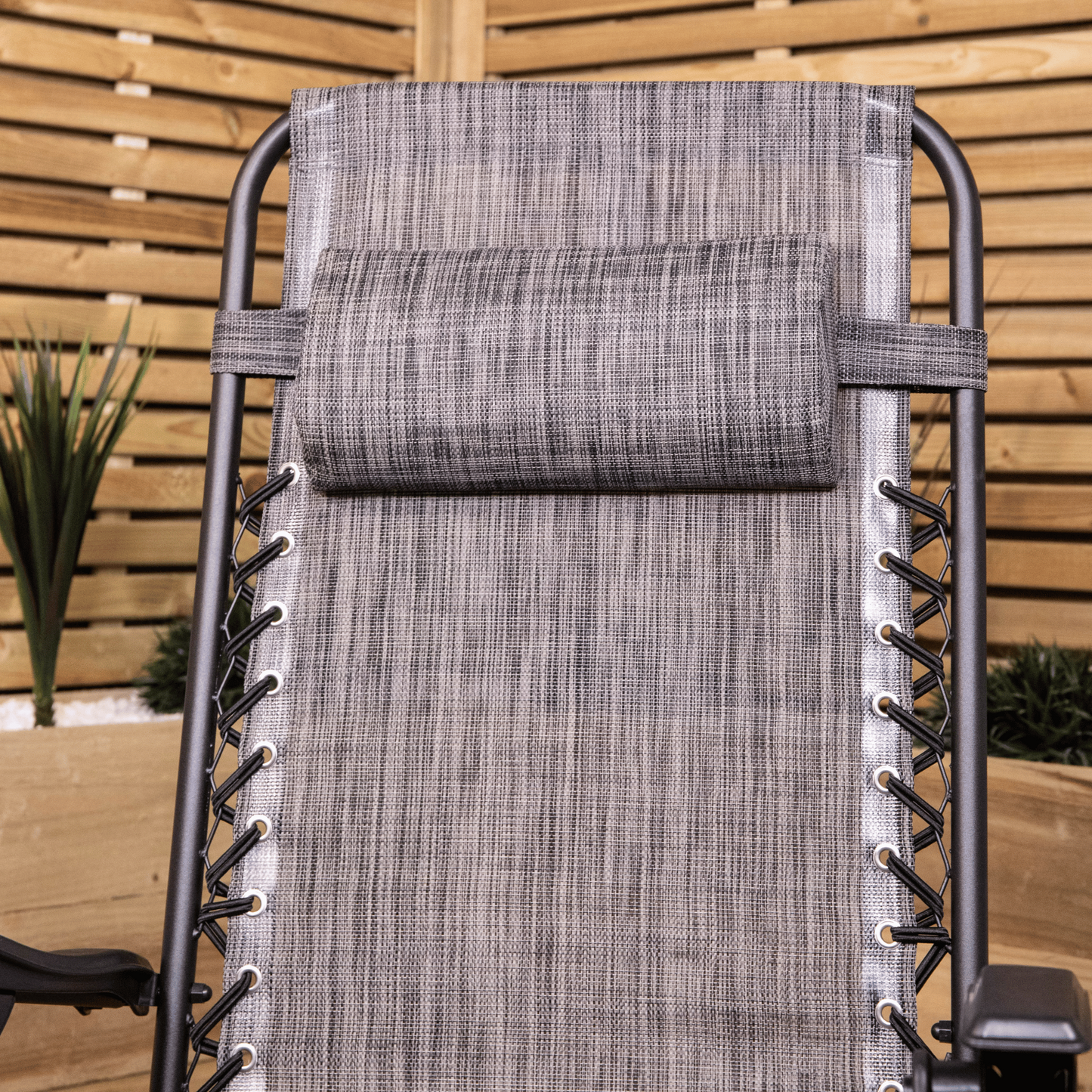 Set of 2 Multi Position Zero Gravity Relaxer Chair Sun Lounger in Mixed Grey