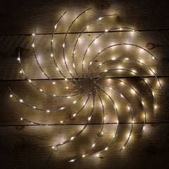 50cm Warm White LED Hanging Spiral Snowflake Light Christmas Decoration