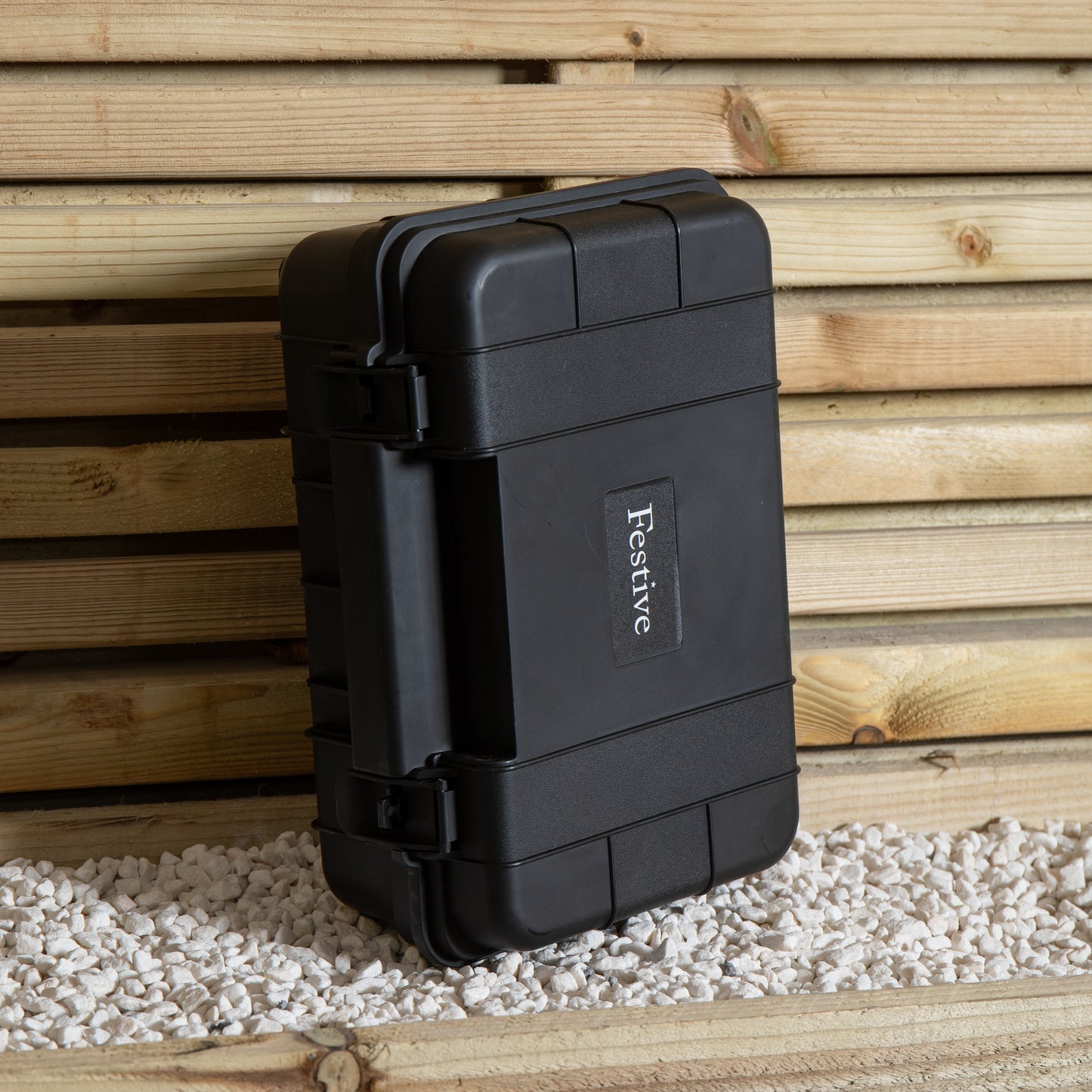 34cm x 21cm Large Black Outdoor Weatherproof Connection Box with Extension Cable