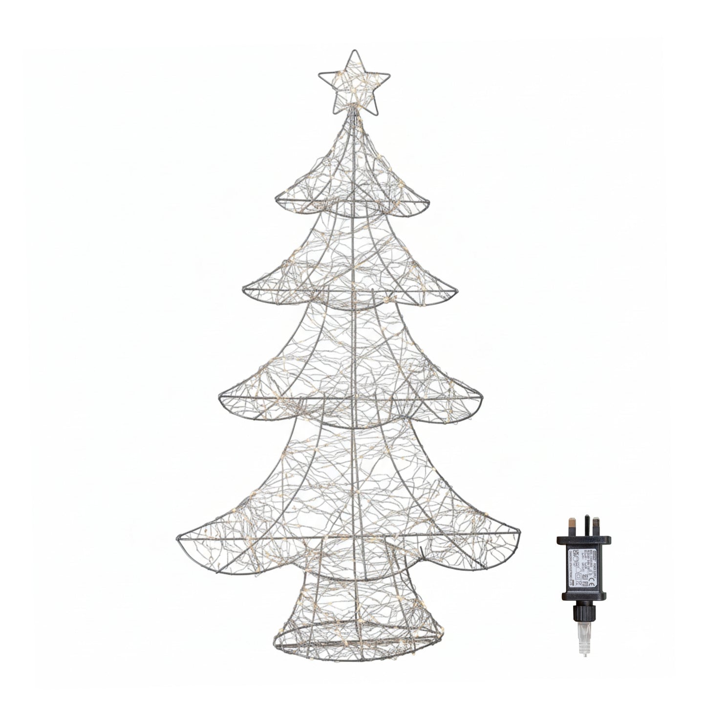 90cm Light Up Christmas Tree Silhouette Decoration with 300 Warm White LEDs