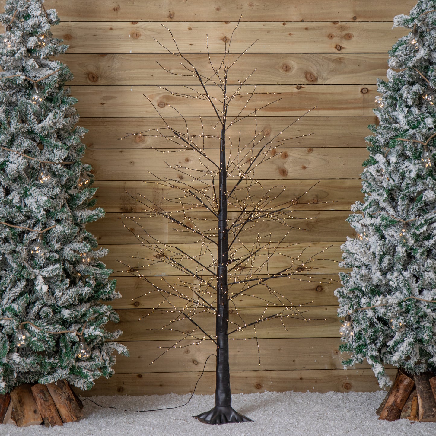 Factory Seconds: 6ft (1.8m) Tall Light up Black Micro Dot Christmas Tree with 1100 Warm White LEDs and Remote Control