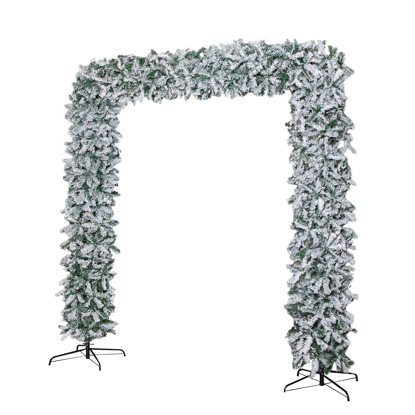 8ft (2.30m) Samuel Alexander Double Door Snow Flocked Christmas Tree Flat Top Arch with 2000 Tips