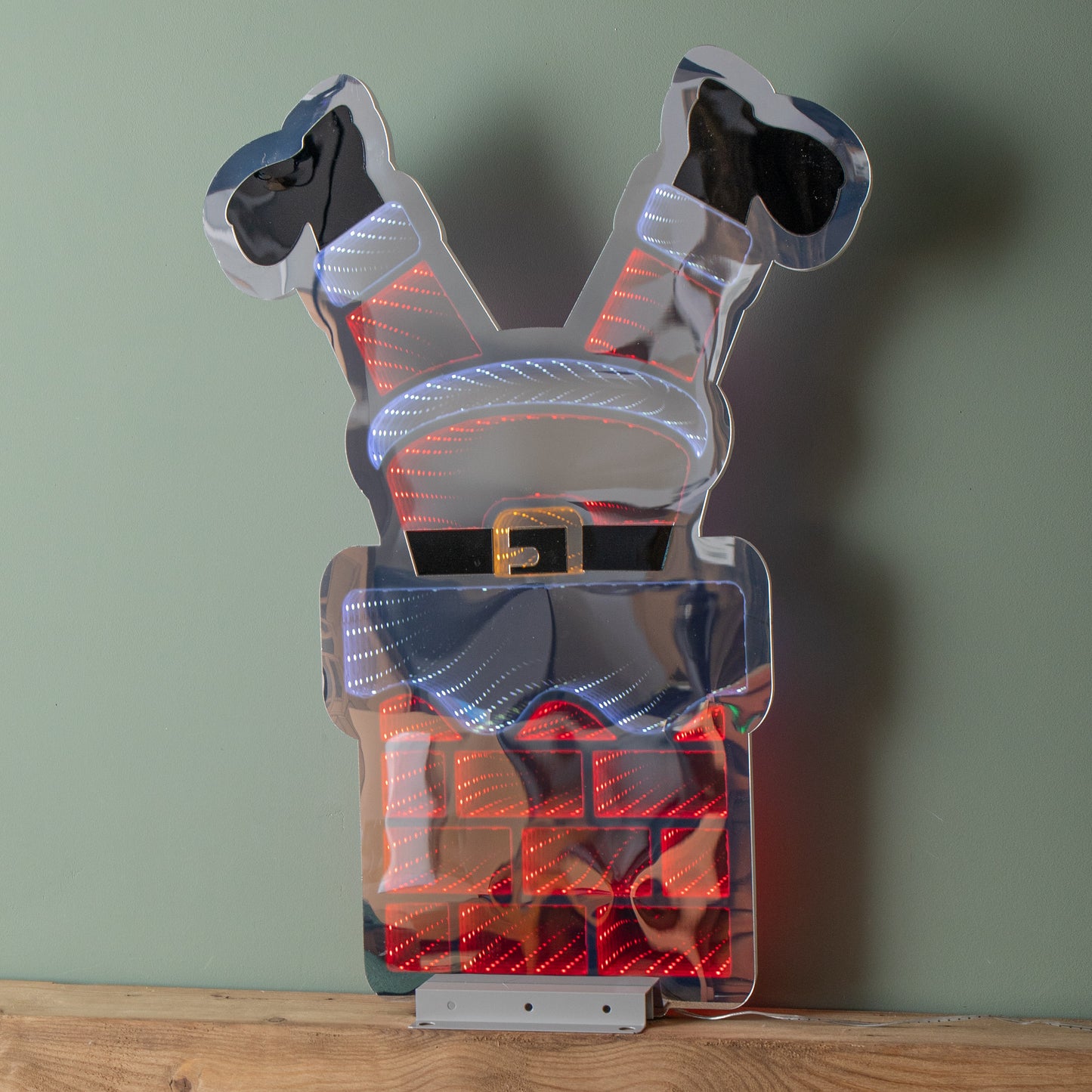 60cm Light up Santa's Leg in Chimney Christmas Infinity Decoration with LEDs