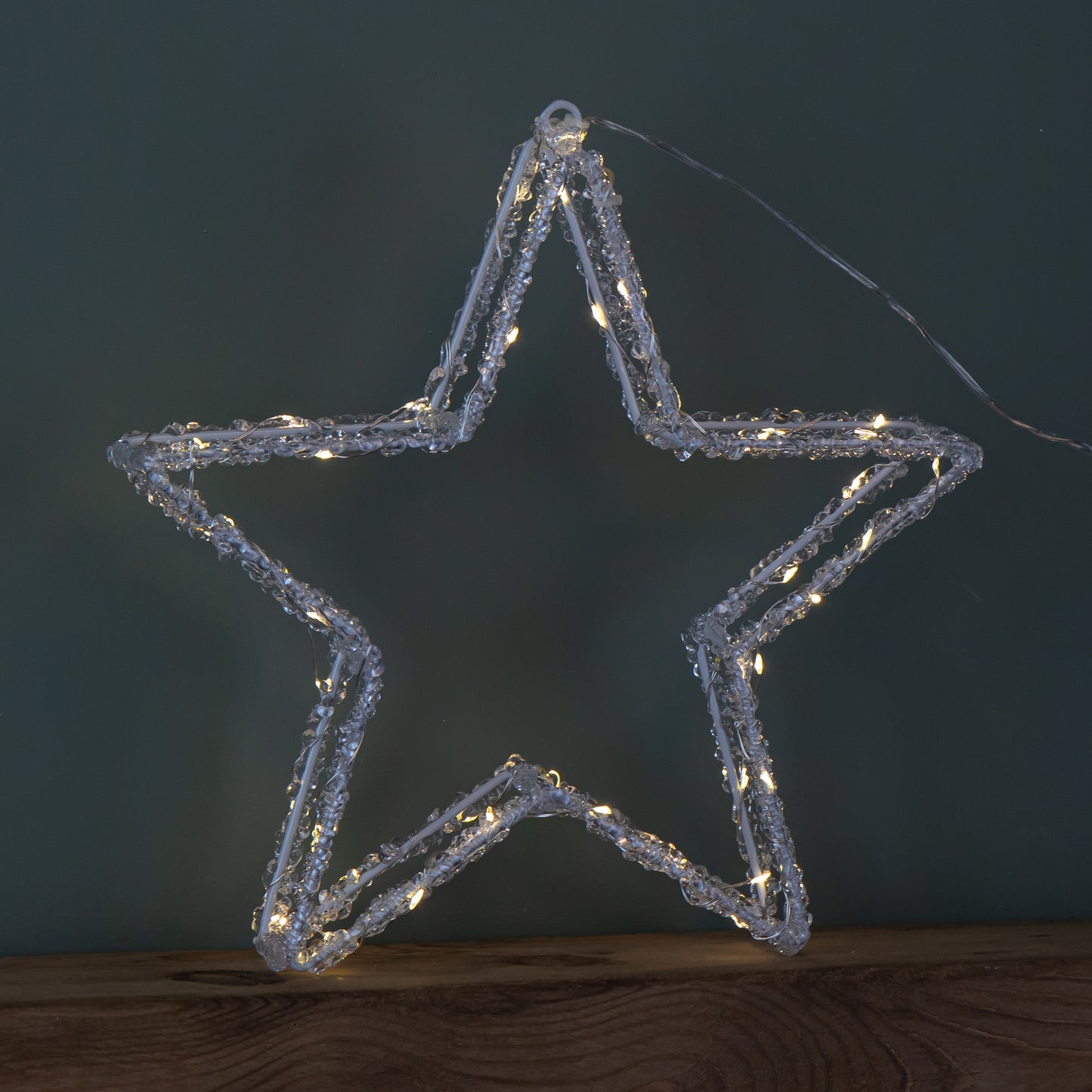 31cm Light up Acrylic Christmas Star with 50 Twinkling Warm White LEDs