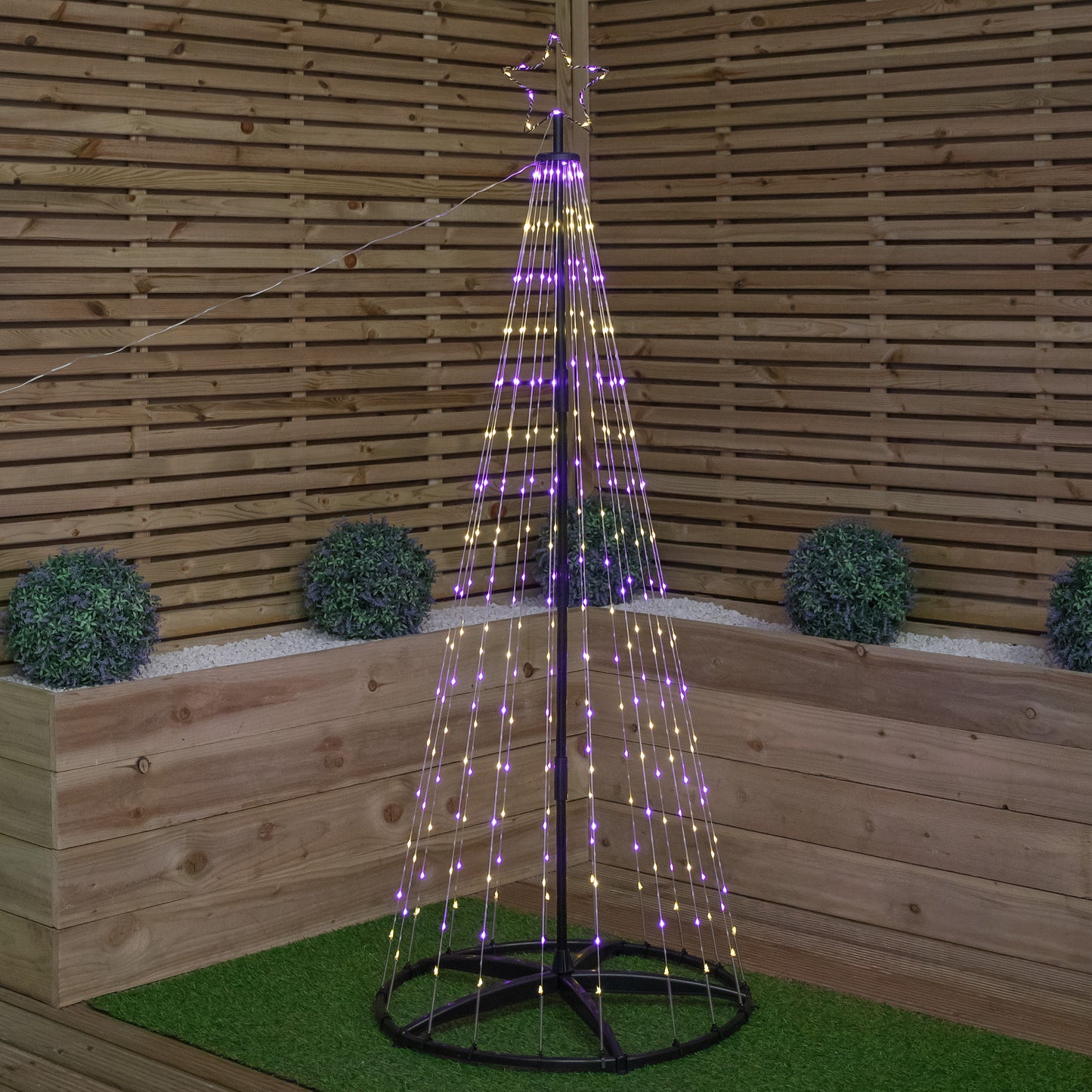 1.8m Light up Twinkle Christmas Maypole Tree with Multi-Coloured LEDs