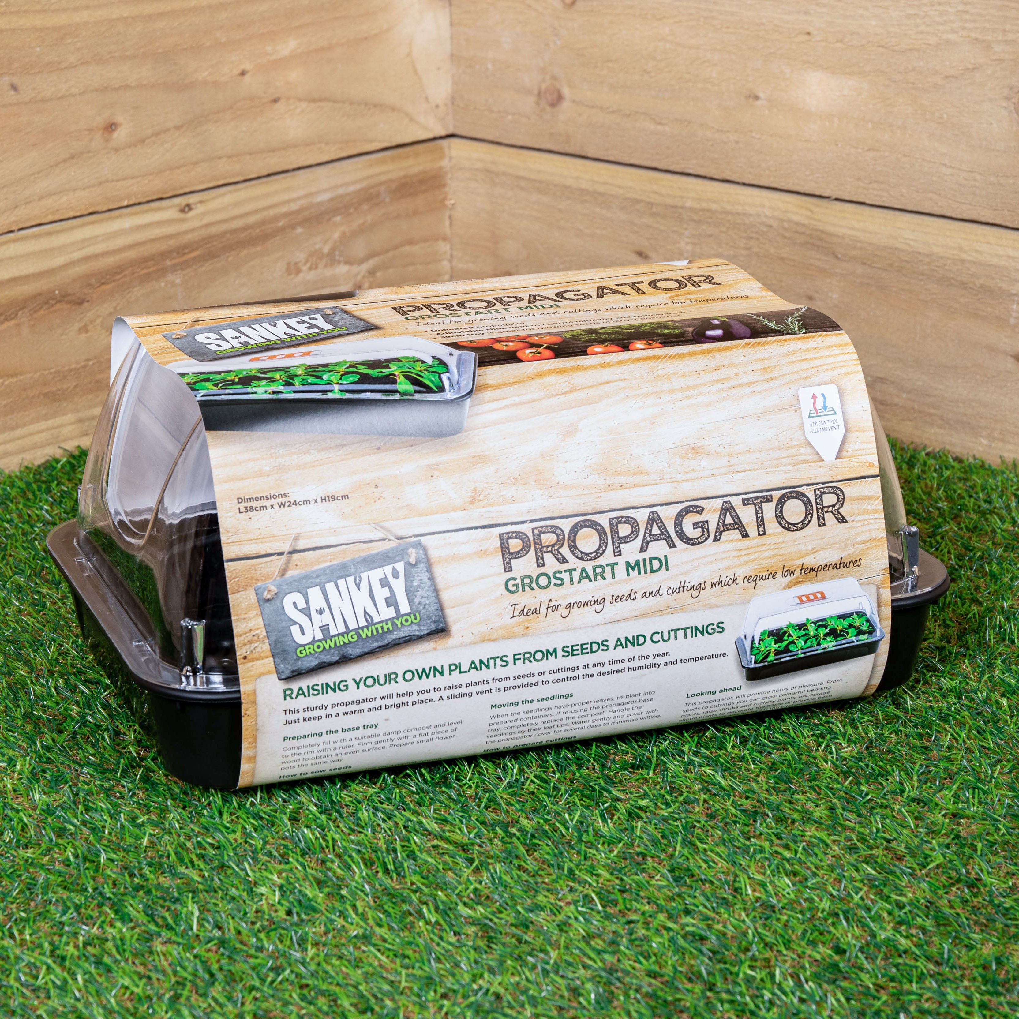 38cm Unheated Grostart Midi Propagator Seed Starter Tray