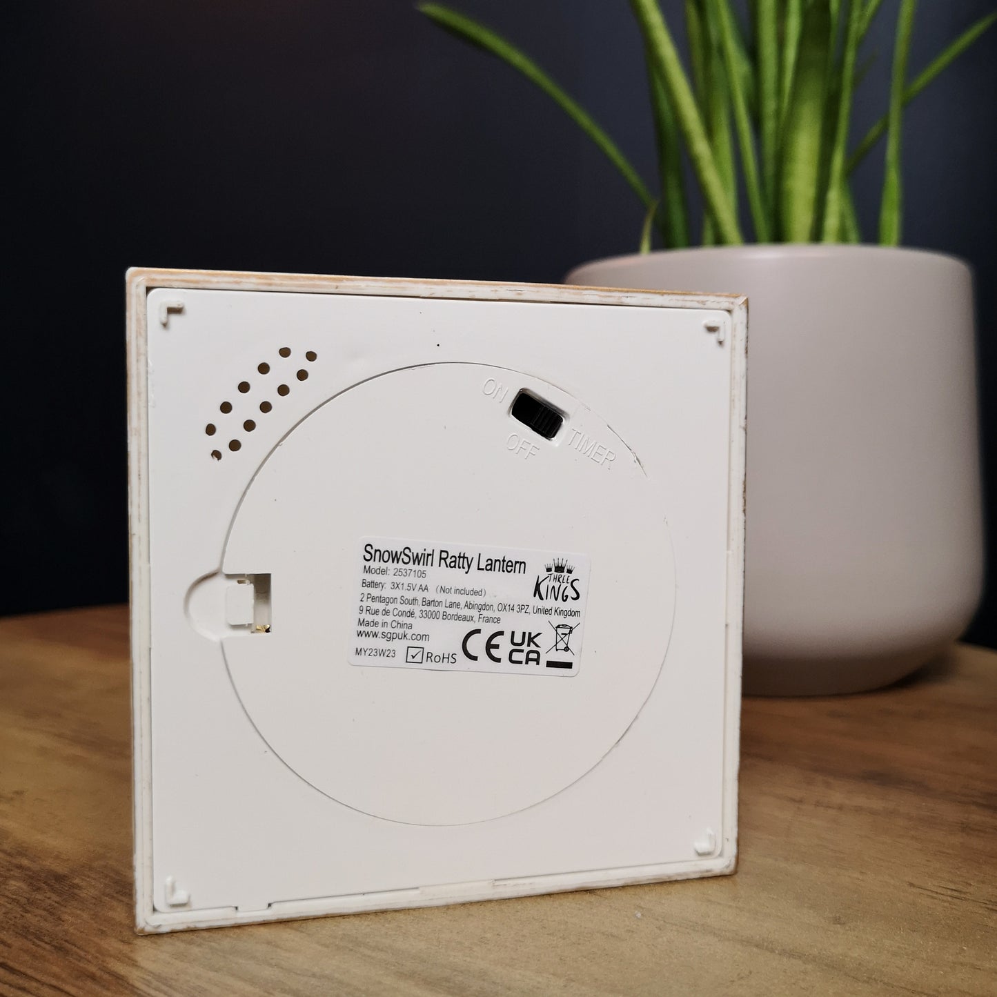 29cm LED Christmas Glitter Water Spinner Antique Lantern Snowy Mouse Scene