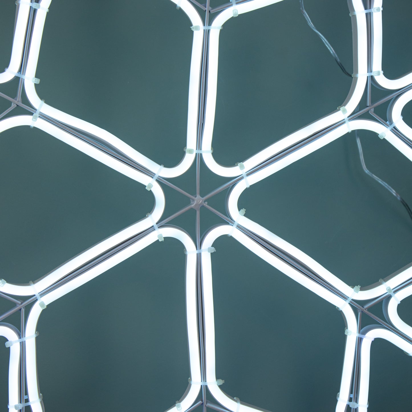 59cm x 56cm Light up Neon Flex Christmas Snowflake with Blue & White LEDs