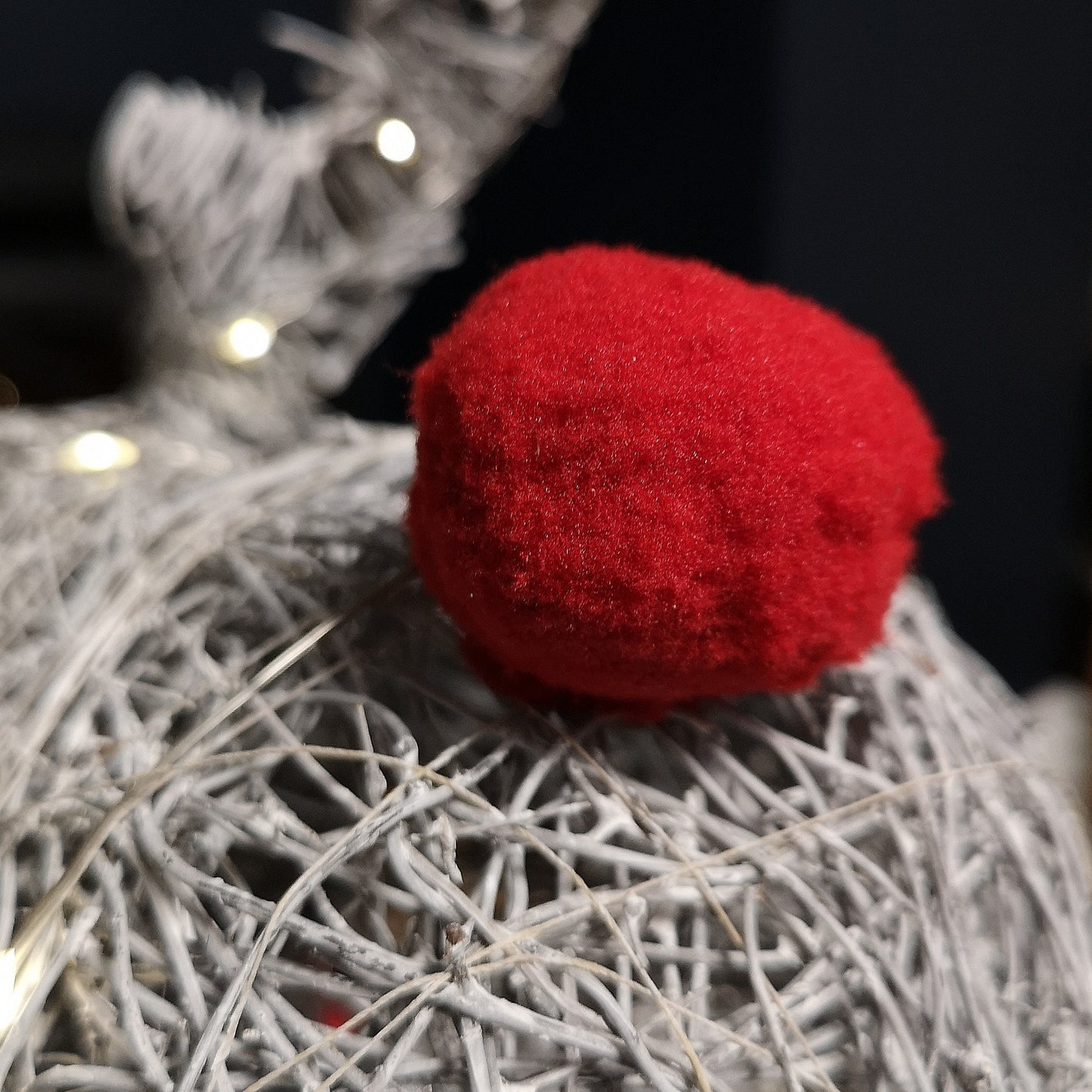 66cm Battery Operated Rattan Woven Cupid Reindeer with Warm White LEDs