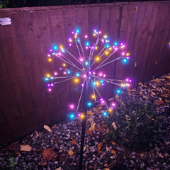 Set of 5 Battery Operated Multi Function Rainbow LED Sparkler Path Lights Christmas Decoration with Timer