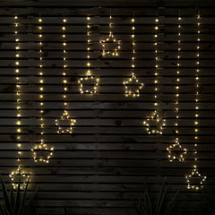 1.2m Warm White LED Star Curtain Lights Christmas Decorations