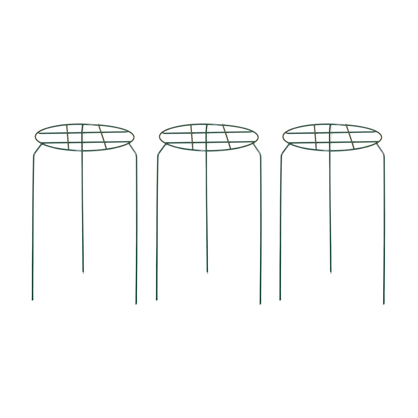 Pack of 3 Tom Chambers Urban Dark Green Metal Herbaceous Garden Plant Support Grow Through Medium 50cm x 30cm