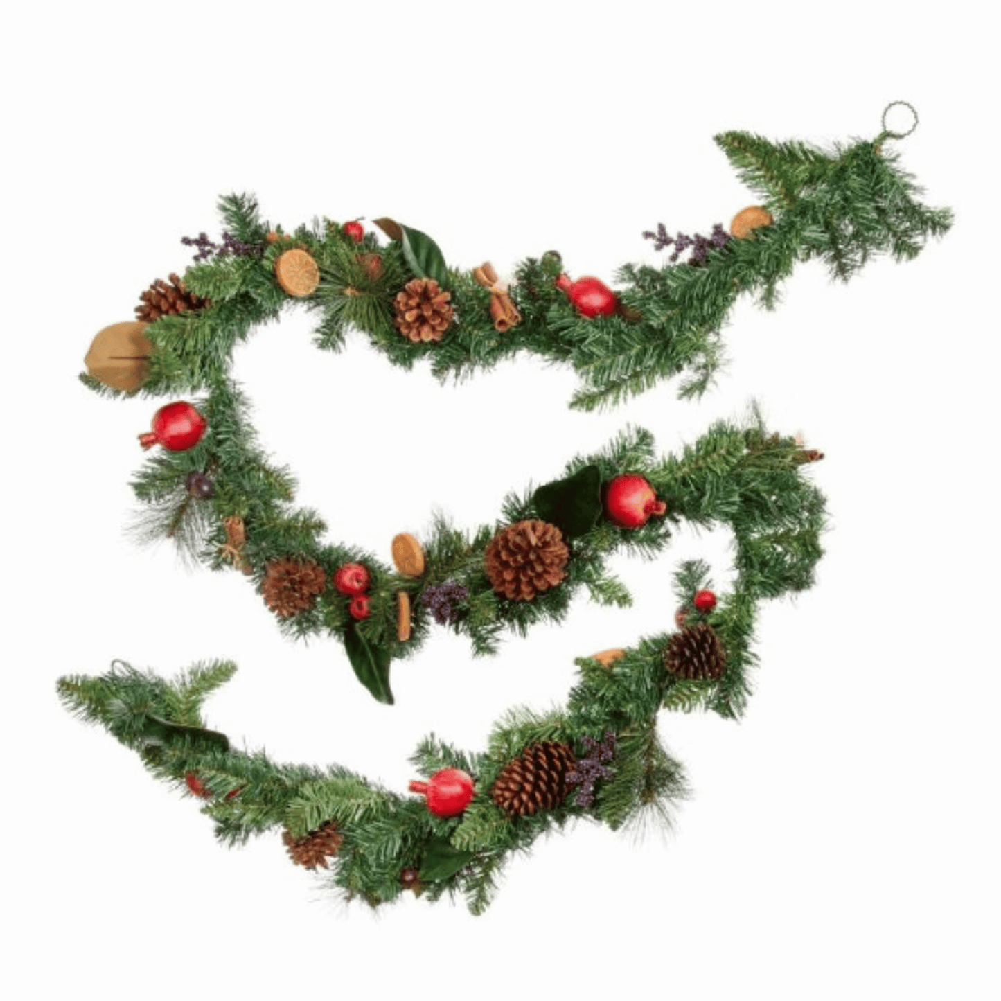 2.7m Festive Spice Christmas Garland with Pinecones and Faux Dried Fruit