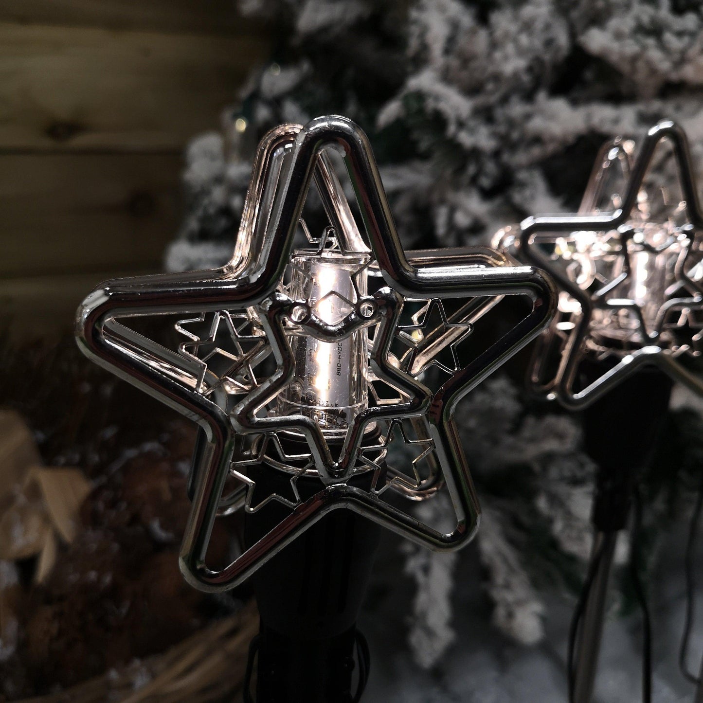 Set of 3 Christmas Star Flashing Warm White LED Connectable Pathfinder Lights