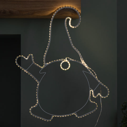 46cm Light up Hanging Christmas Gonk Silhouette with 205 Warm White LEDs