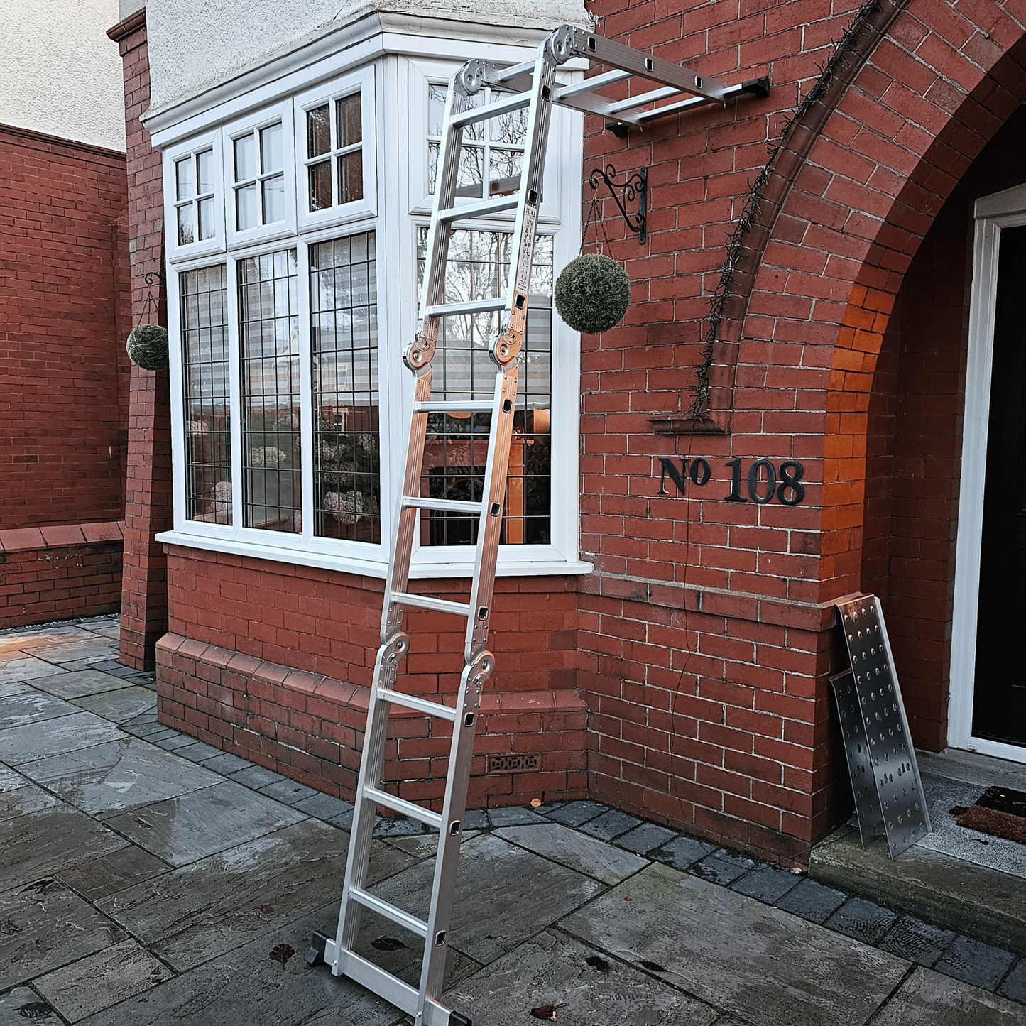 Factory Seconds 3.46m Lightweight Aluminium Folding Multi-position Work Platform Ladder