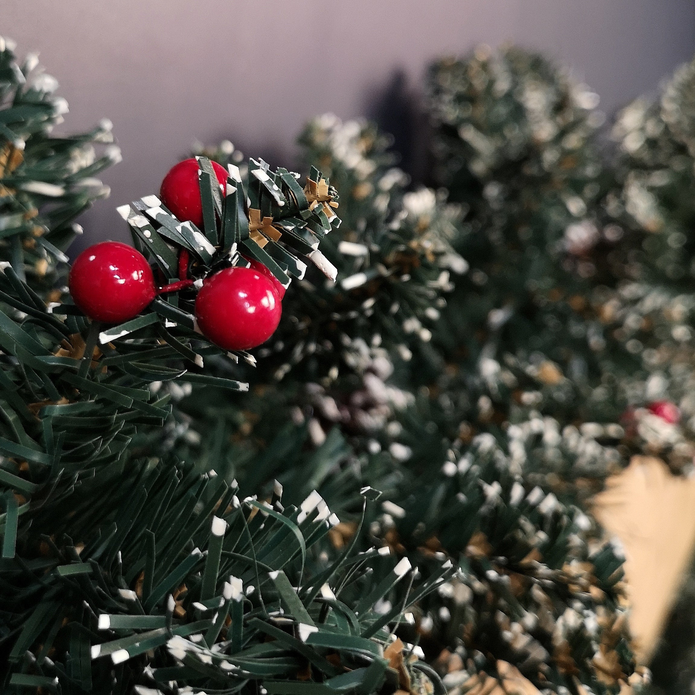 2.7m Green Christmas Garland with Pine Cones and Red Berries