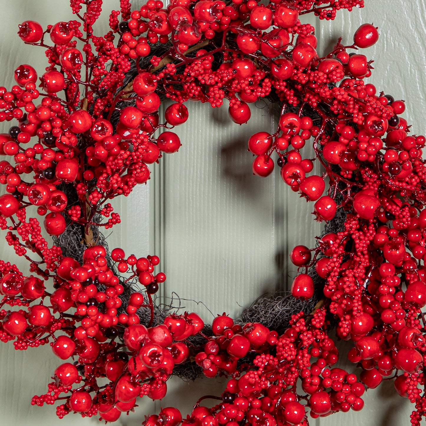 60cm Hanging Red Berry Burst Christmas Wreath