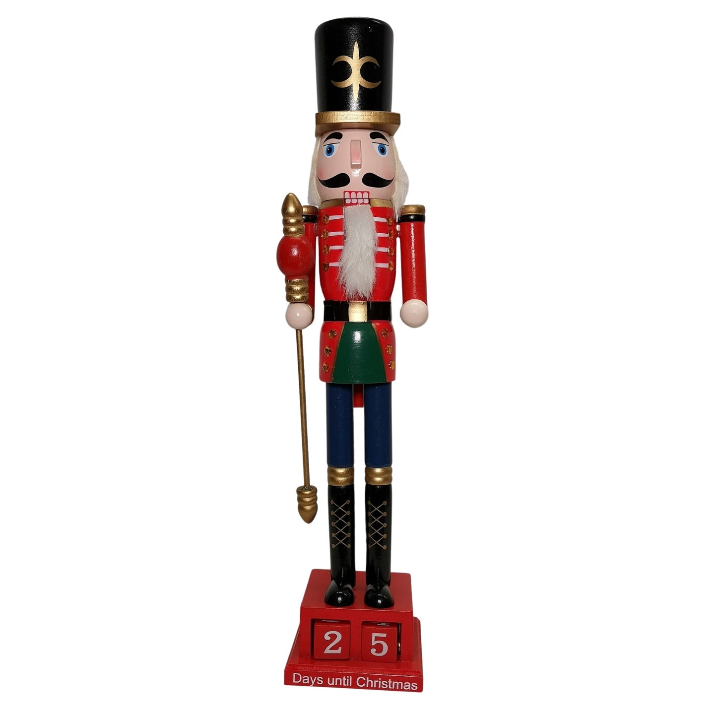 50cm Red Countdown Wooden Christmas Nutcracker Decoration
