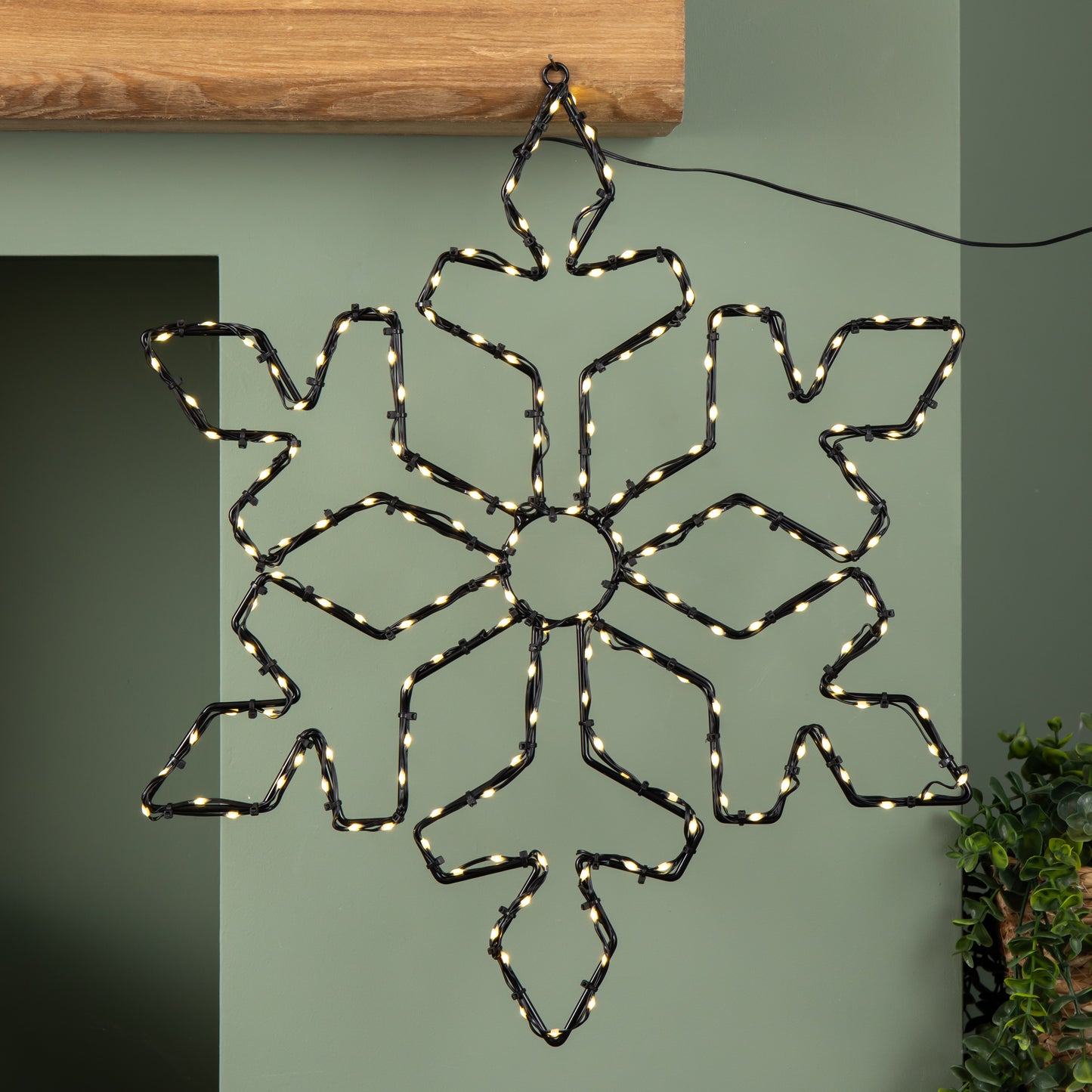 50cm x 44cm Light up FlexiBrights Christmas Snowflake with 165 Warm White LEDs