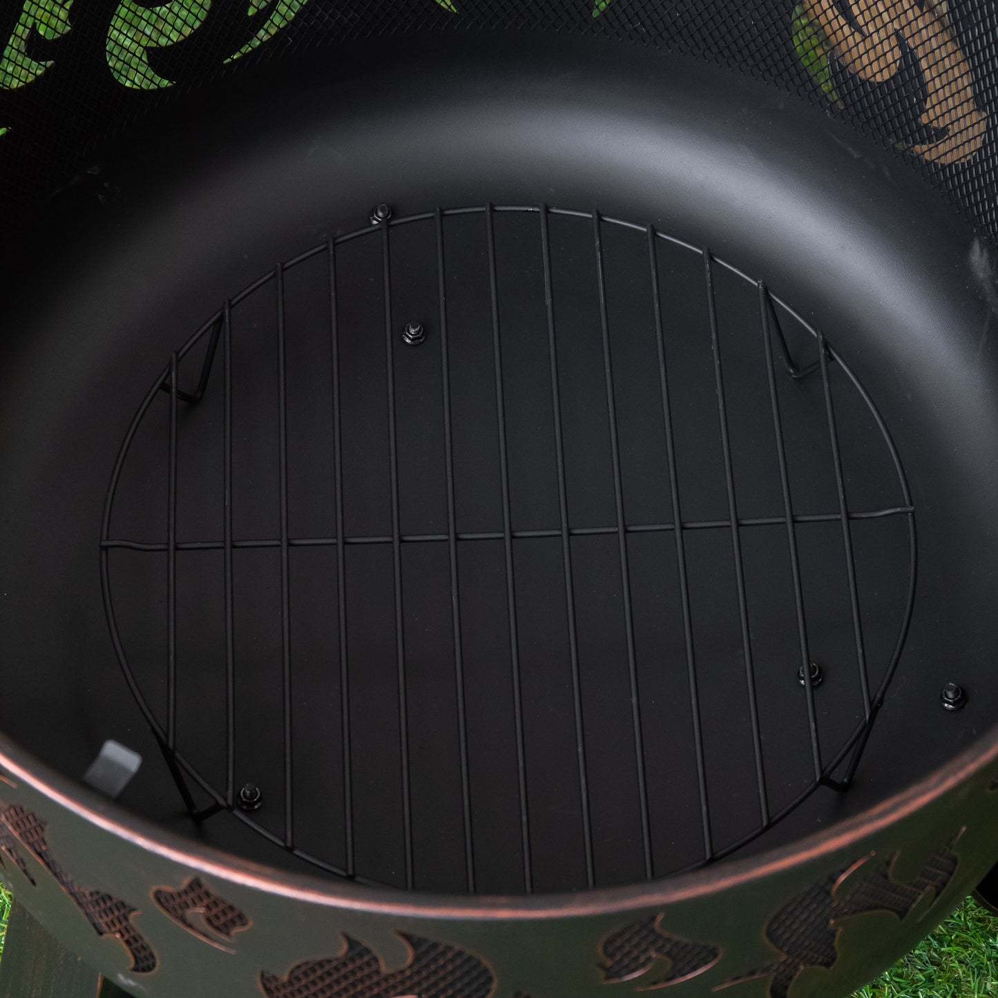 60cm Black Steel Fuego Deepbowl Outdoor Firepit