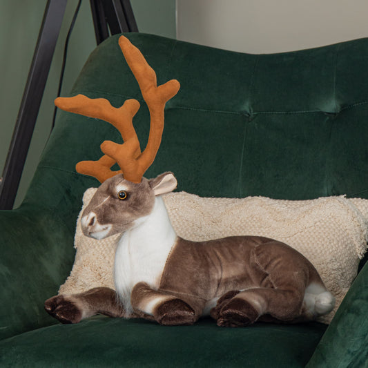 40cm Plush Soft Fabric Sitting Reindeer Christmas Cuddly Decoration
