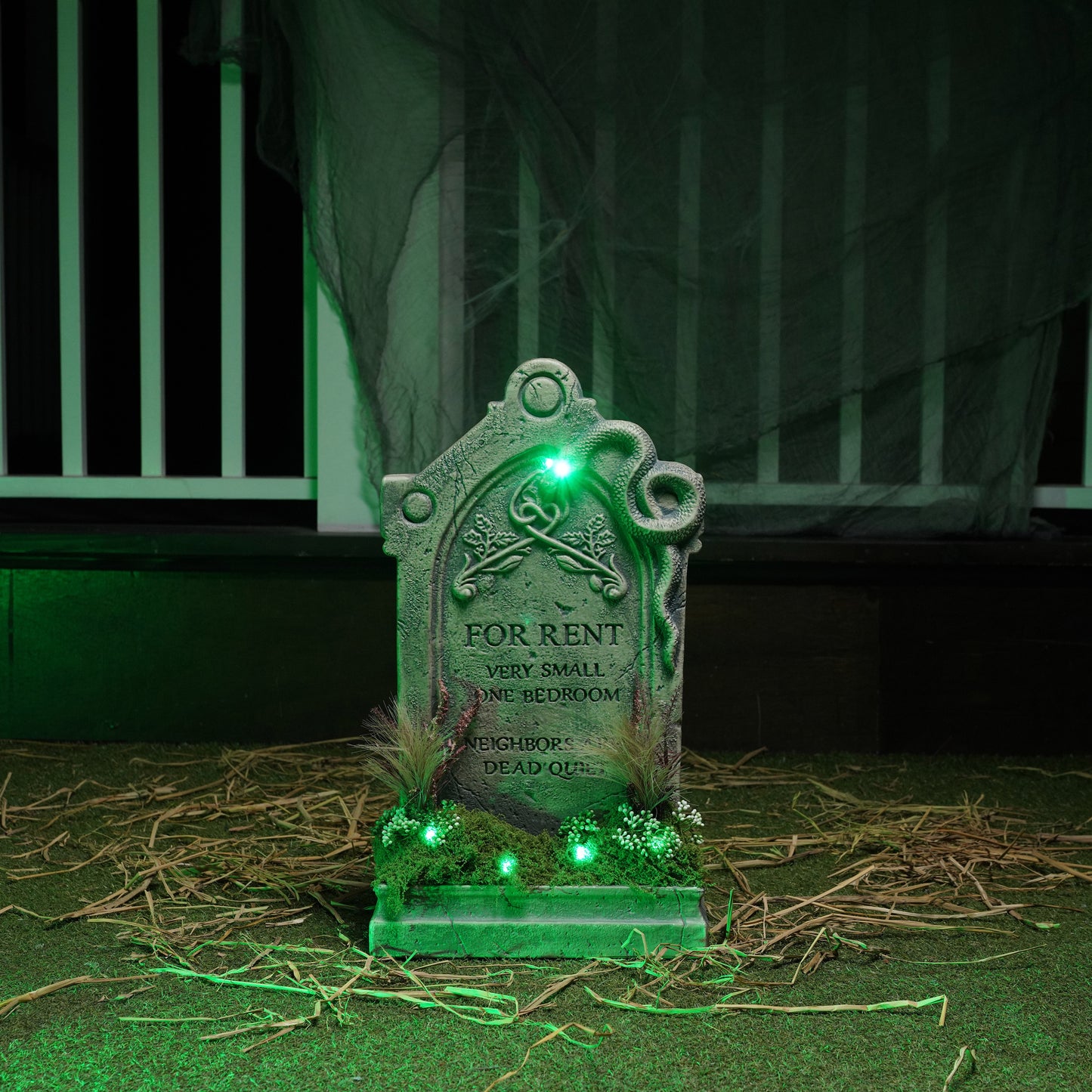 60cm (2ft) "For Rent" Halloween Graveyard Tombstone with LED Lights