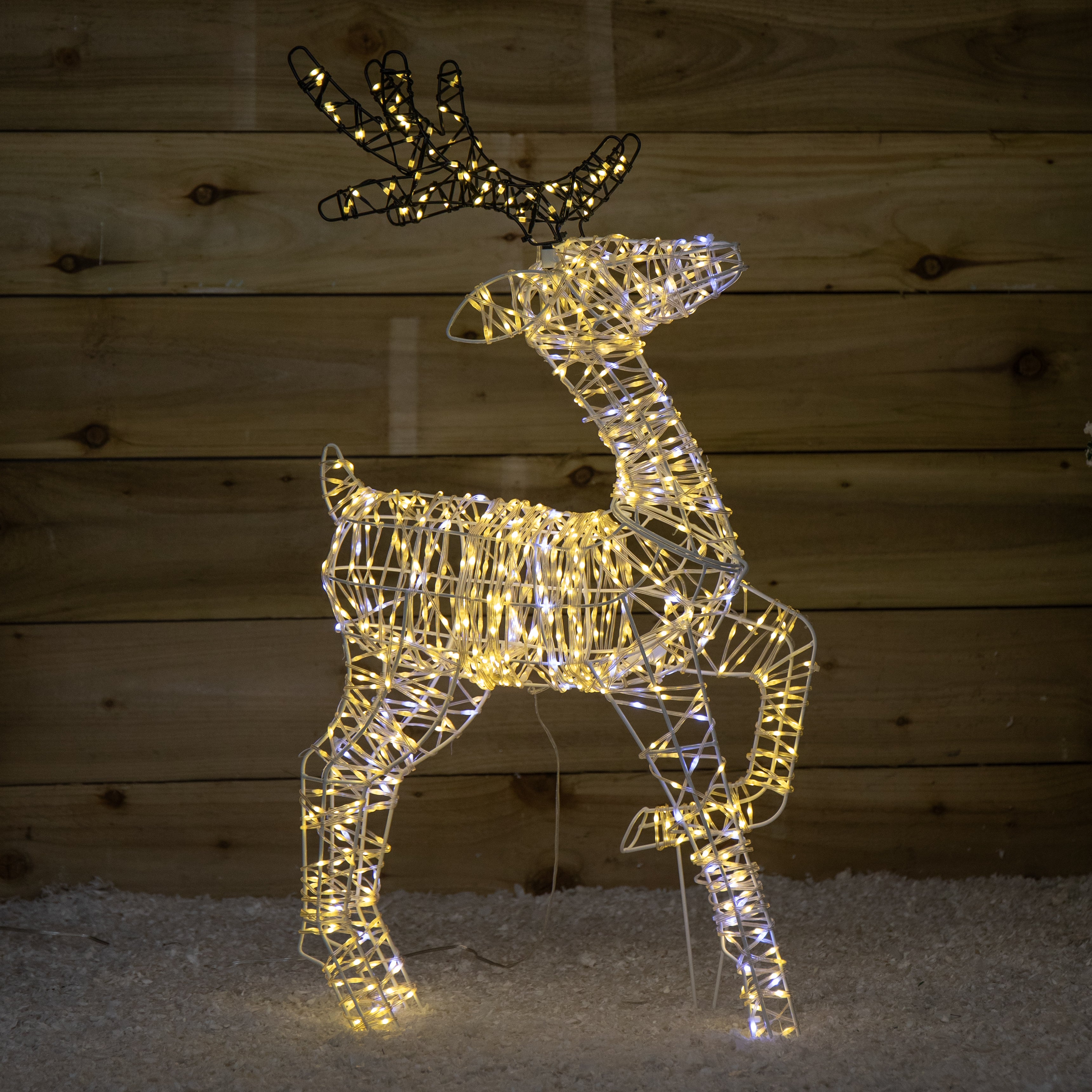 80cm Light up FlexiBrights Christmas Reindeer with 950 White and Warm White LEDs