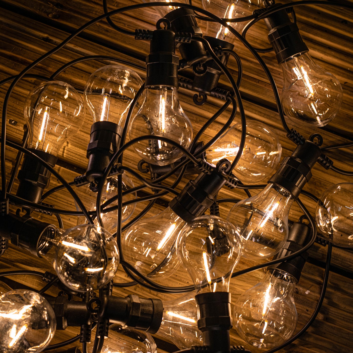 Set of 10 Indoor Outdoor Connectable Festoon Lights with Warm White LEDs