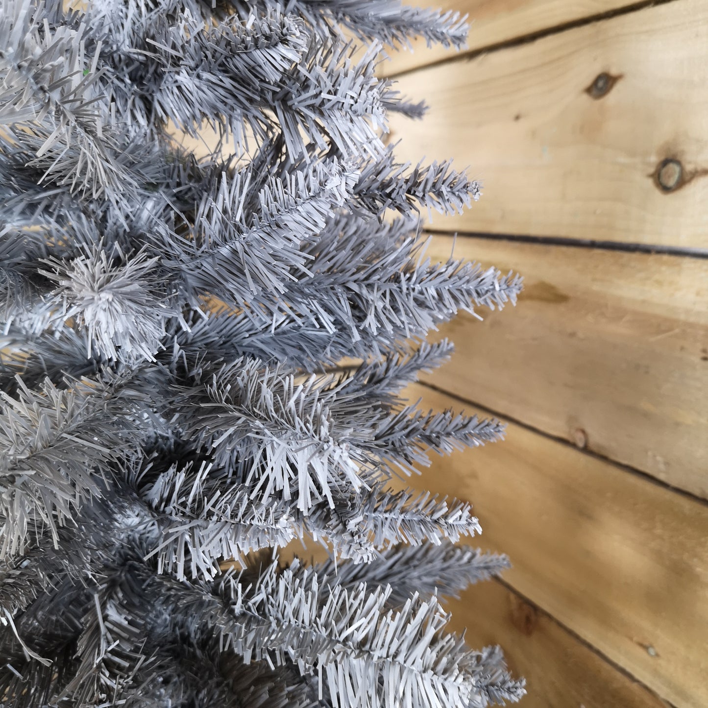 5ft (150cm) Snowtime Wrapped Pencil Pine Grey Christmas Tree with 236 Tips