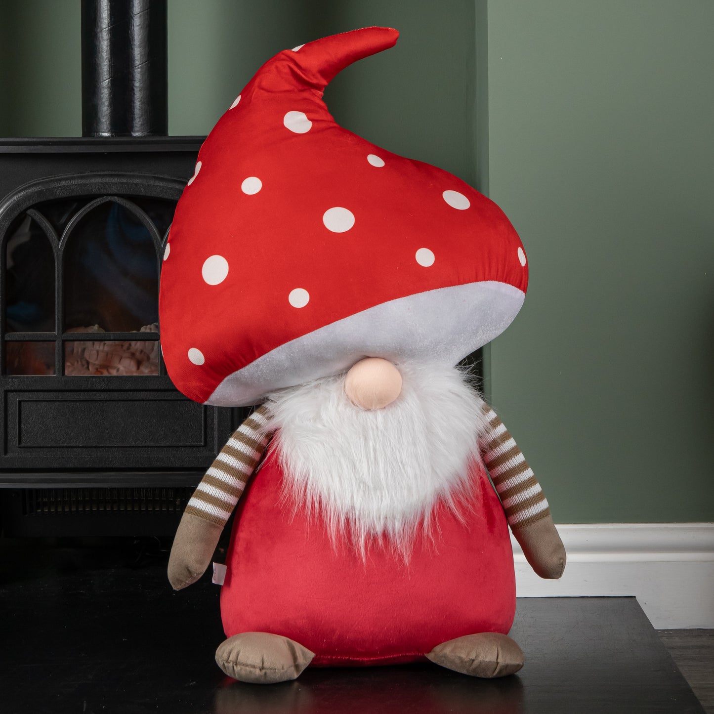 60cm Red Soft Festive Funghi Trumpet Christmas Mushroom Gonk Decoration
