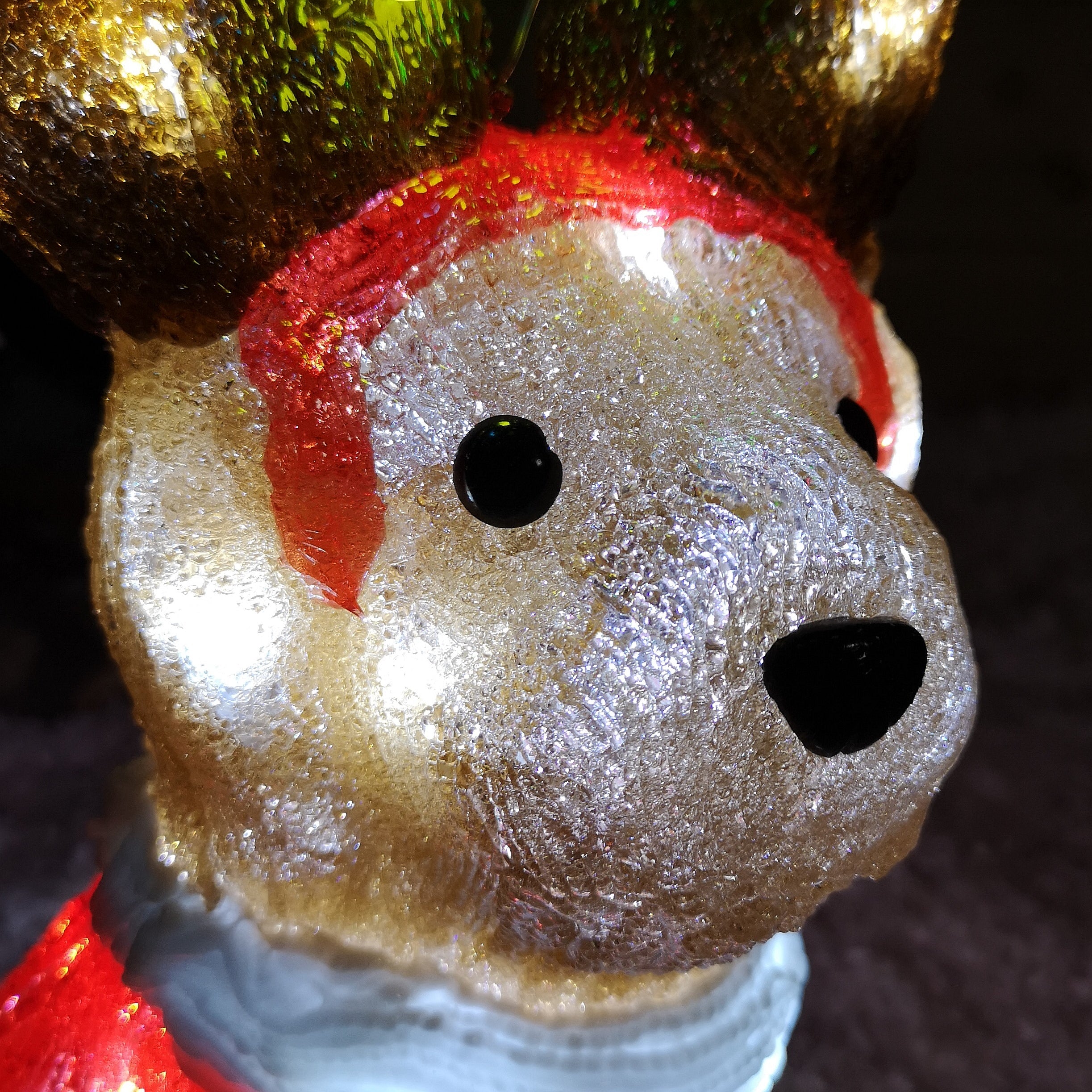 33cm Festive Acrylic Lit Dog Outdoor Christmas Decoration with 40 LED