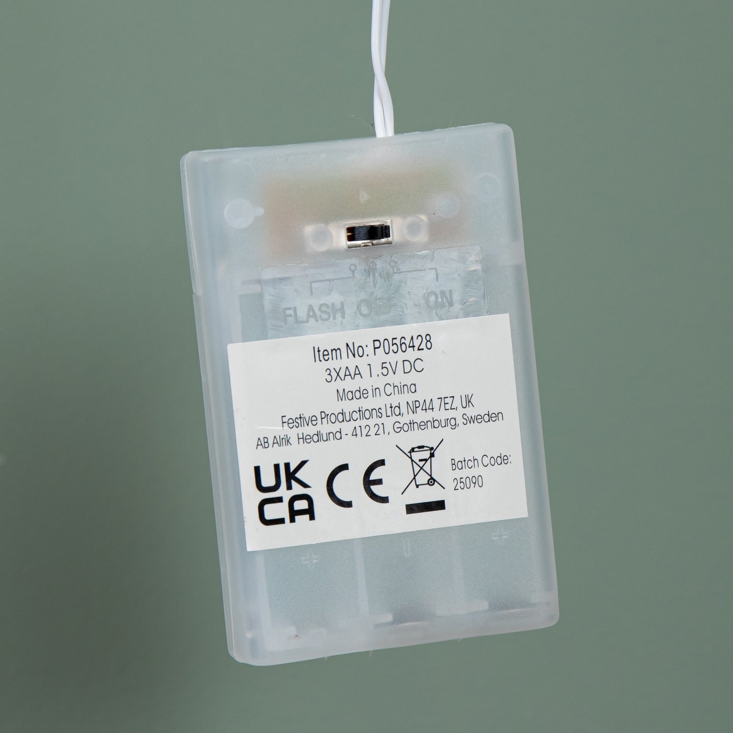 44cm Battery Powered Light up Hanging Christmas Santa with White Multi-Action LEDs