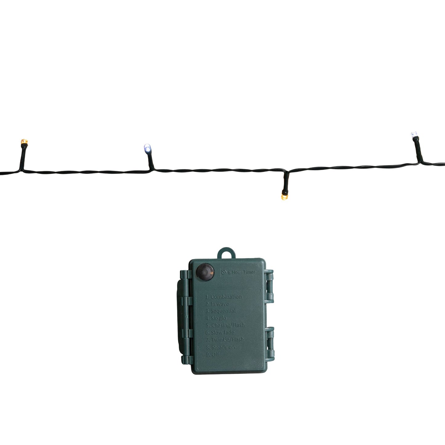 2.3m Battery Operated Multi-Action Christmas String Lights with 24 Cool White & Warm White LEDs