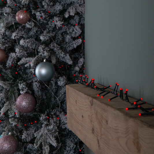 9m 360 LED Battery Operated Christmas BerryBrights String Lights in Red
