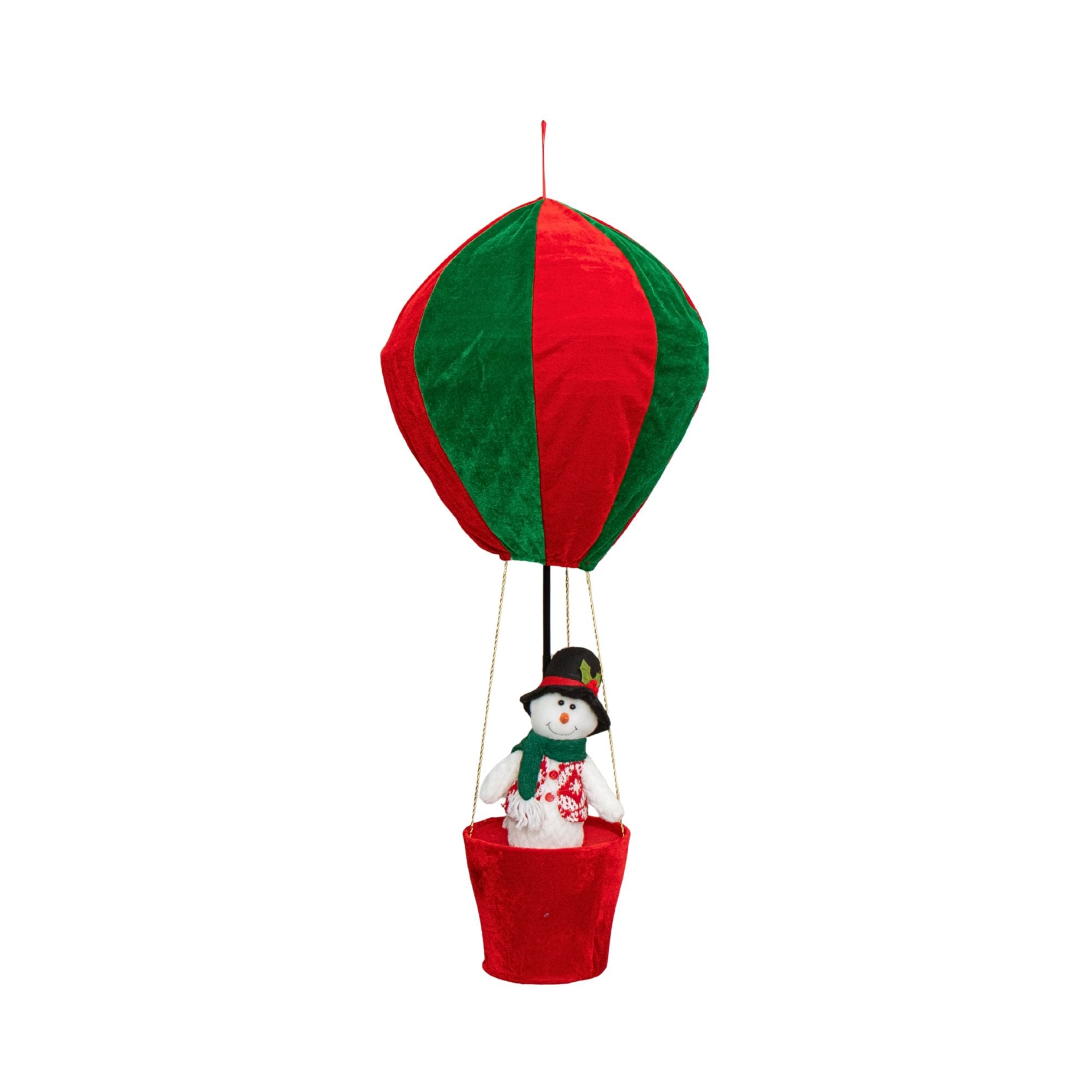 1m Tall Plush Snowman Christmas Hot Air Balloon with Extension