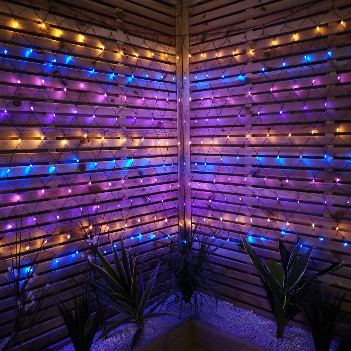 3.5m Multi Function Rainbow LED Net Lights Christmas Decorations with Timer