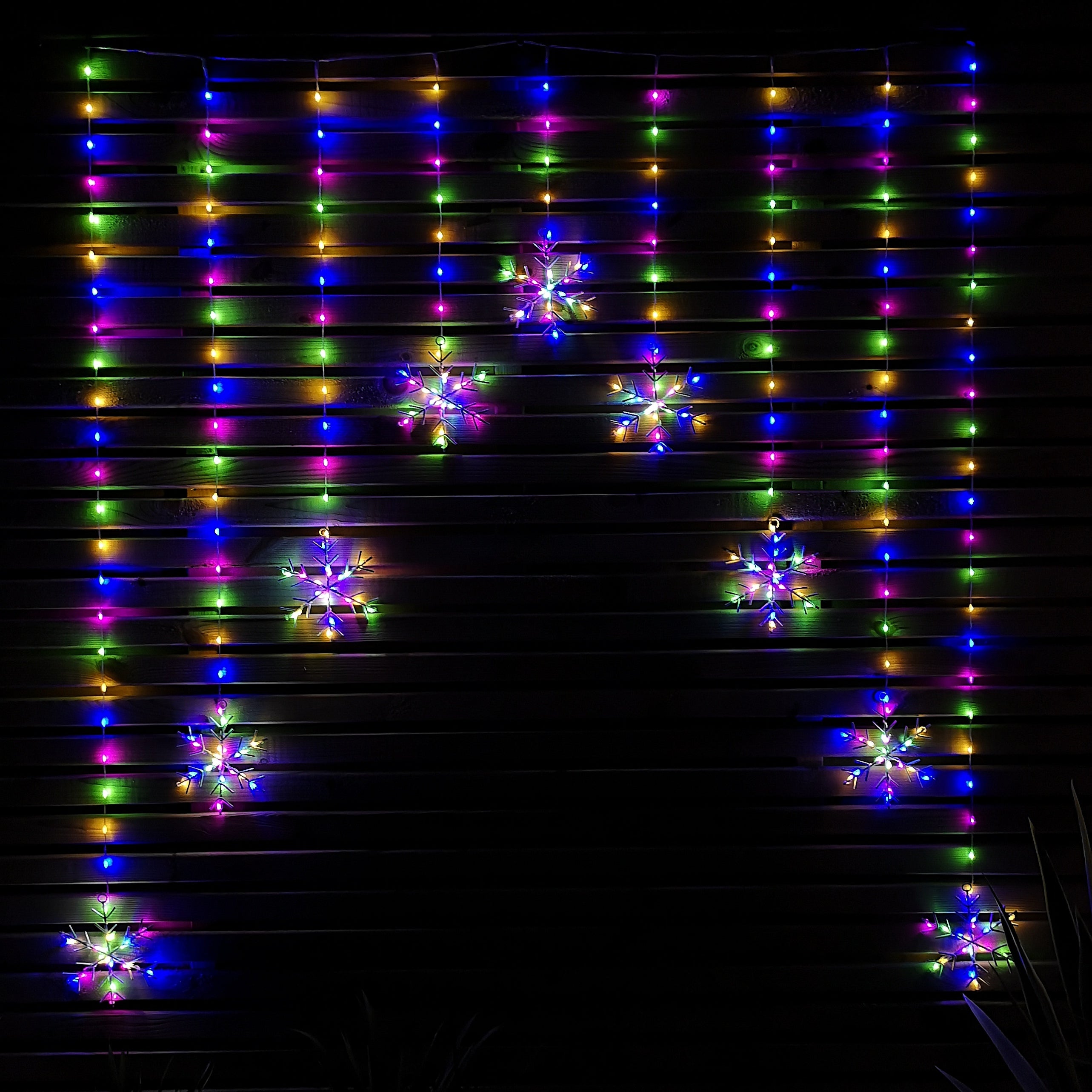 1.2m Multi Colour LED Snowflake Curtain Lights Christmas Decorations