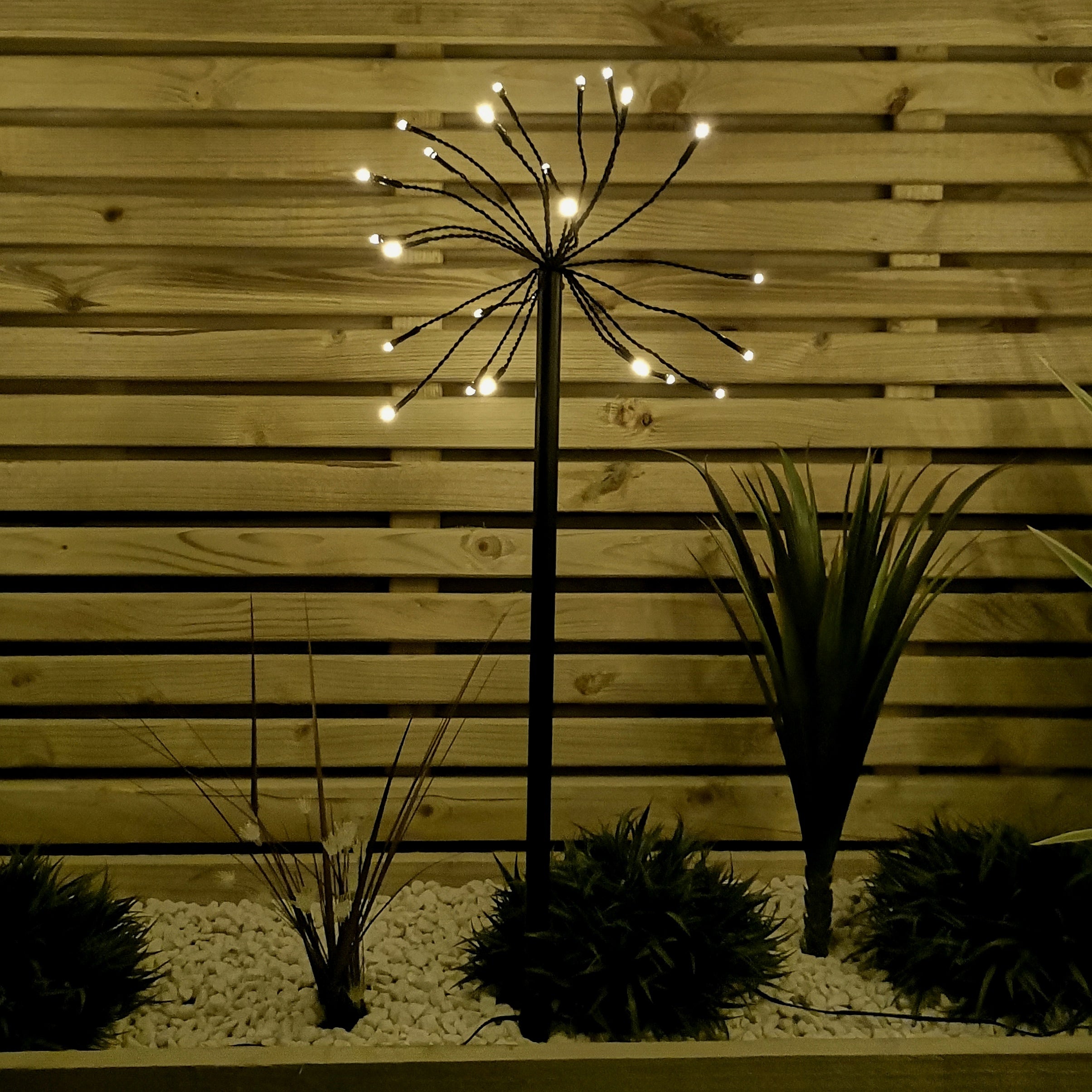 Set of 5 120 Warm White LED Sparkler Path Lights Battery Operated Outdoor Garden Decorations
