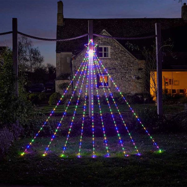  3m Shooting Christmas Star Light LED Decoration in Multi-Coloured