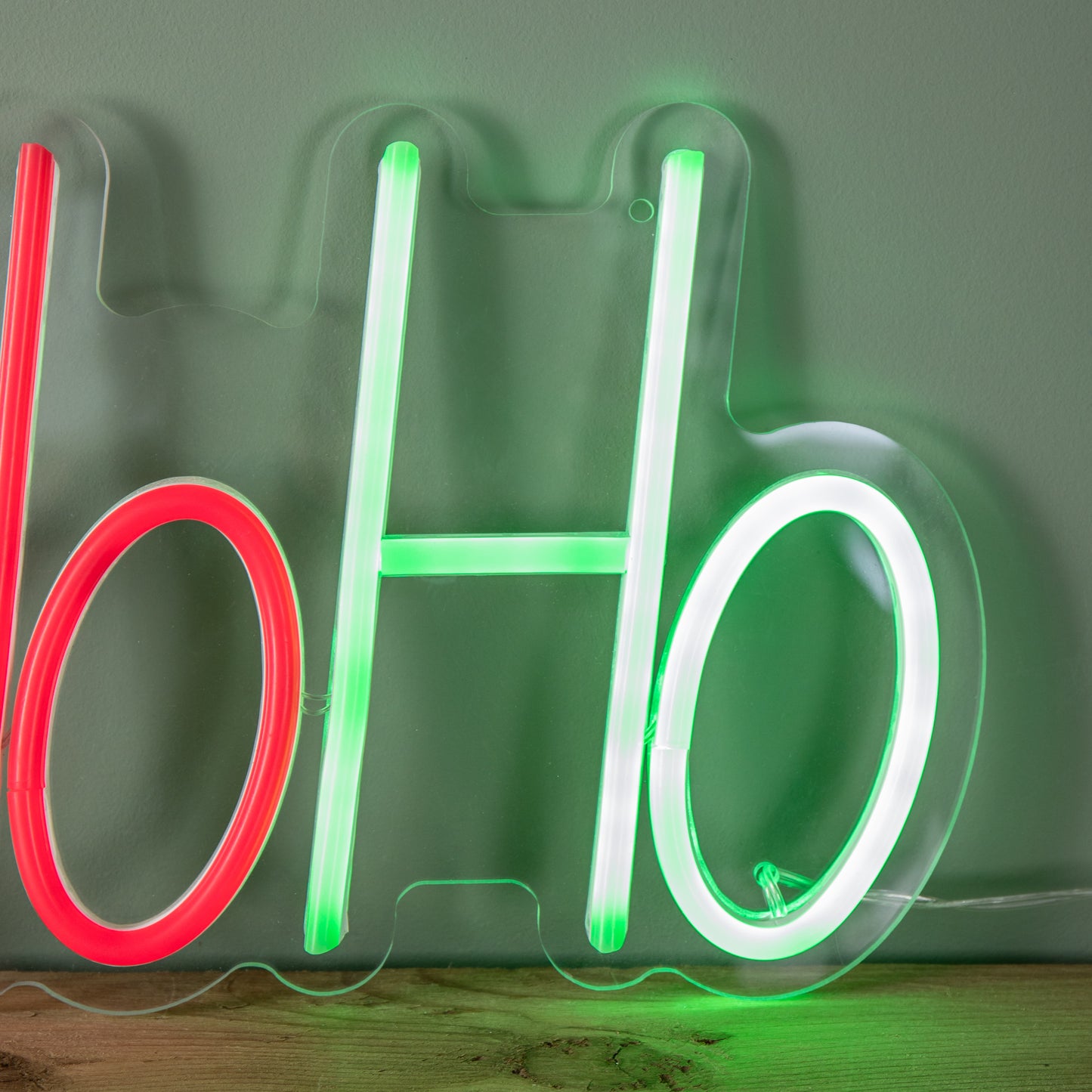 40cm x 18cm Light up Ho Ho Ho Christmas Neon Flex Hanging Sign