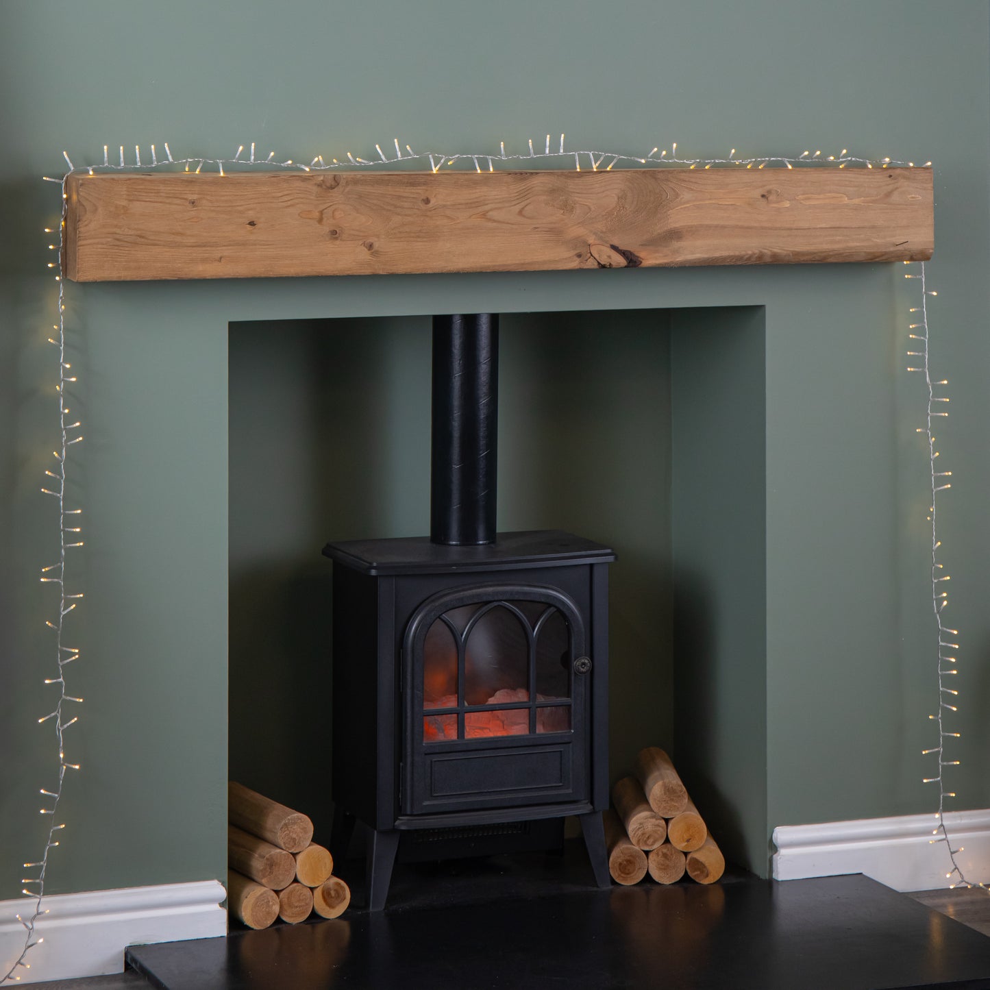 18.7m 750 LED TreeBrights Christmas String Lights with Timer in Warm White on Clear Cable