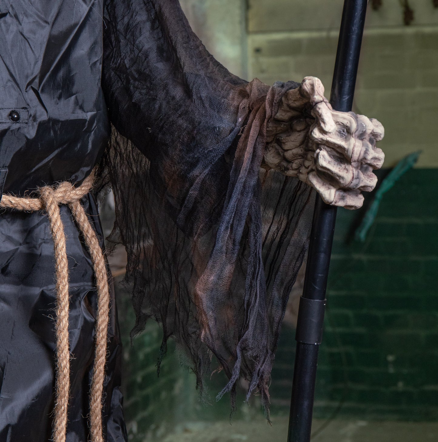 6ft Tall Animated Lunging Grim Reaper Halloween Decoration with LEDs