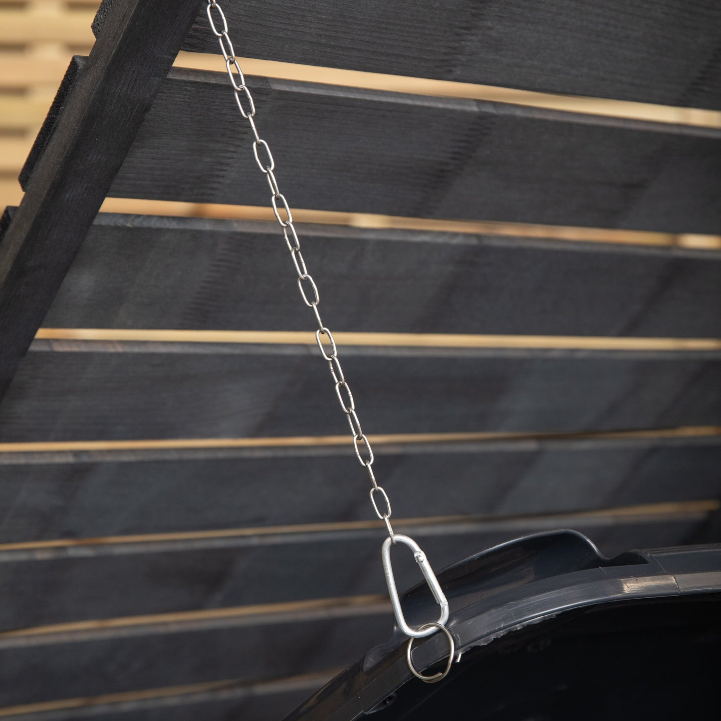 2.15m x 1.16m Outdoor Wooden Garden Triple Wheelie Bin Store Storage for 3 Bins in Dark Grey