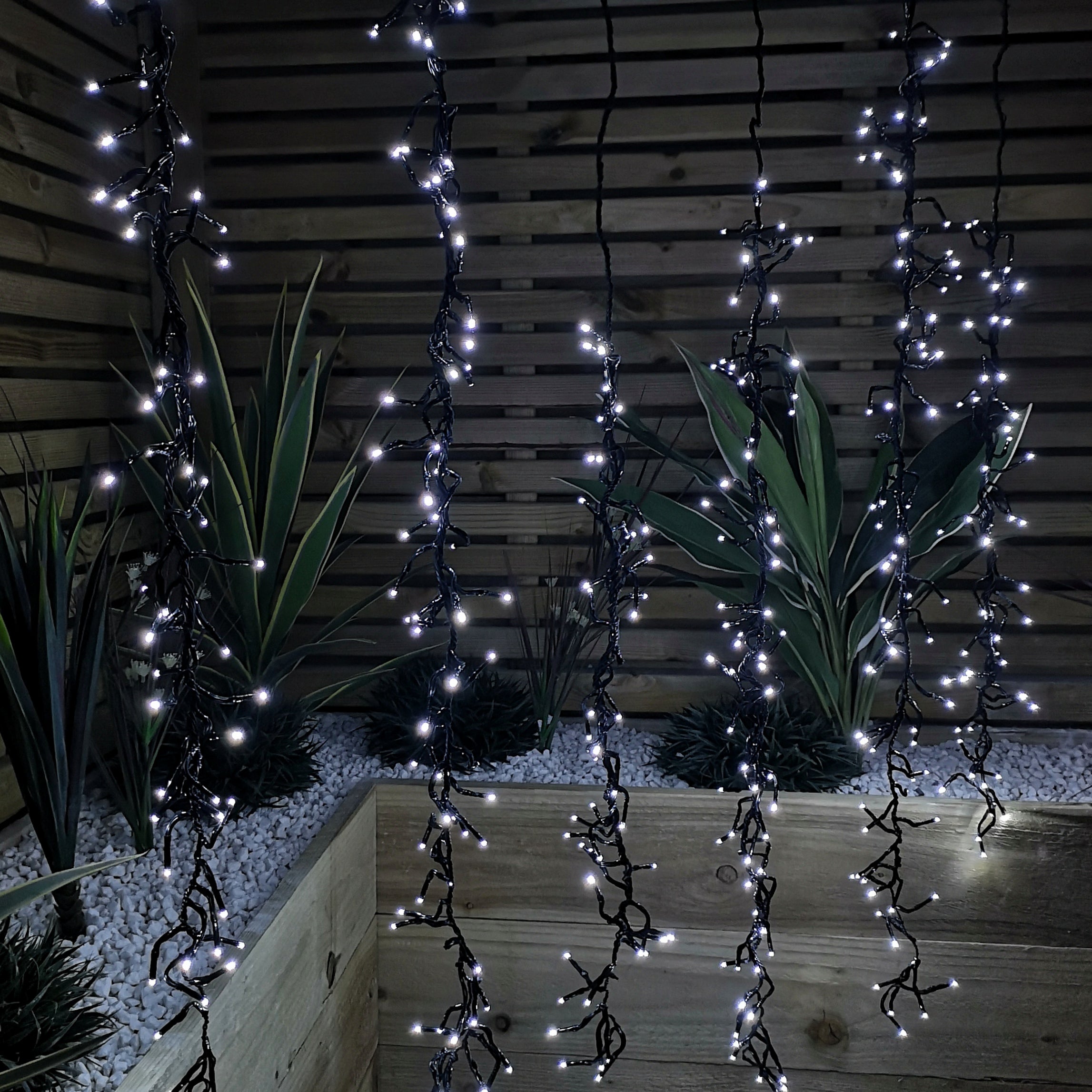 480 Cool White LED Outdoor Fairy Lights Tree Cascade Snowing Christmas Decoration